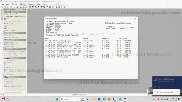 Carrier Tru-tech & Tru-view 1.09 software