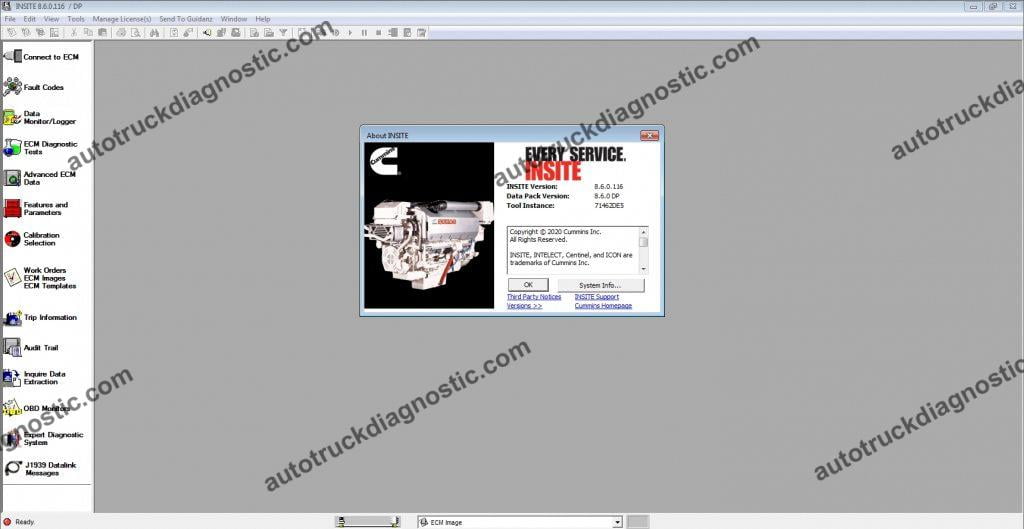 Cummins Insite Pro 8.6 with ECM Password Removal (ZapIT) Diagnostic