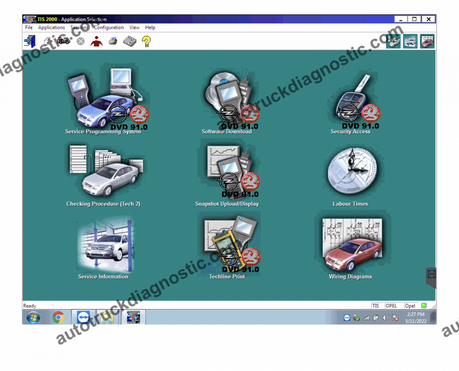 OPEL Vauxhall TIS2000 v95 SPS and Security Access Auto and Truck Diagnostic Software