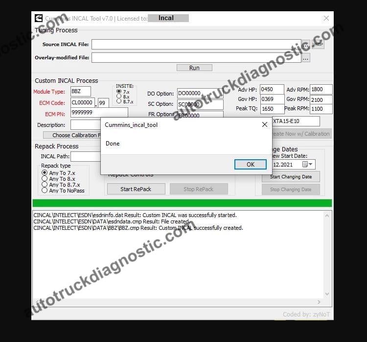 Cummins INCAL v7 1 Cummins Tool v7