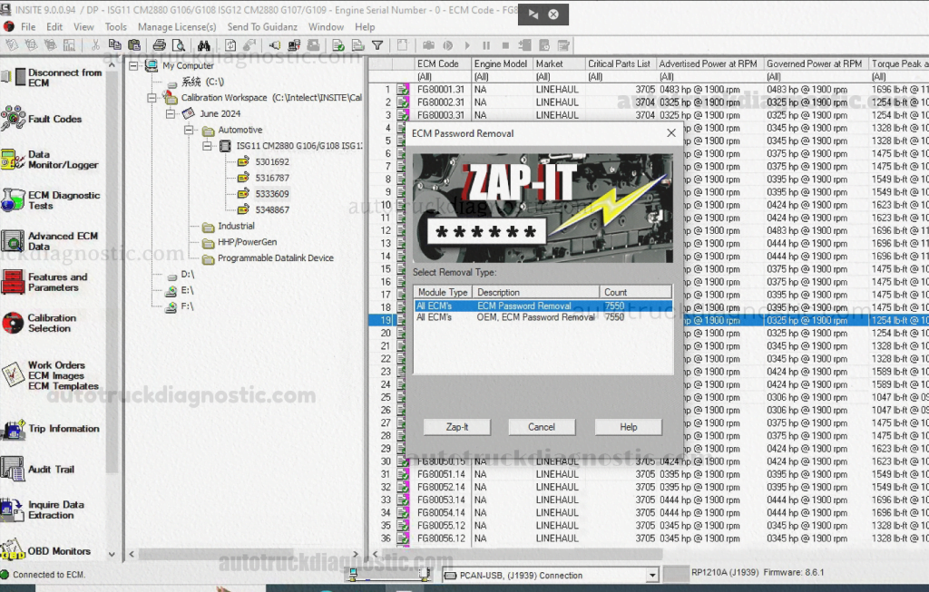 Cummins Insite Pro 9.0 with ECM Password Removal (Zap-IT) 2 Cummins-insite-9.0-ZAP-IT