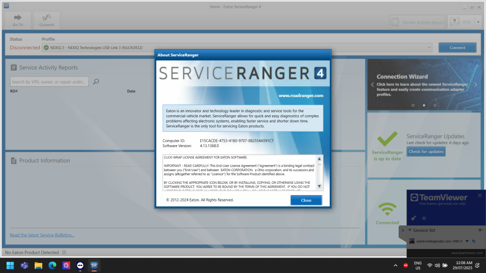 Service Ranger 4 Eaton Service Ranger 4.13 - Diagnostic Software