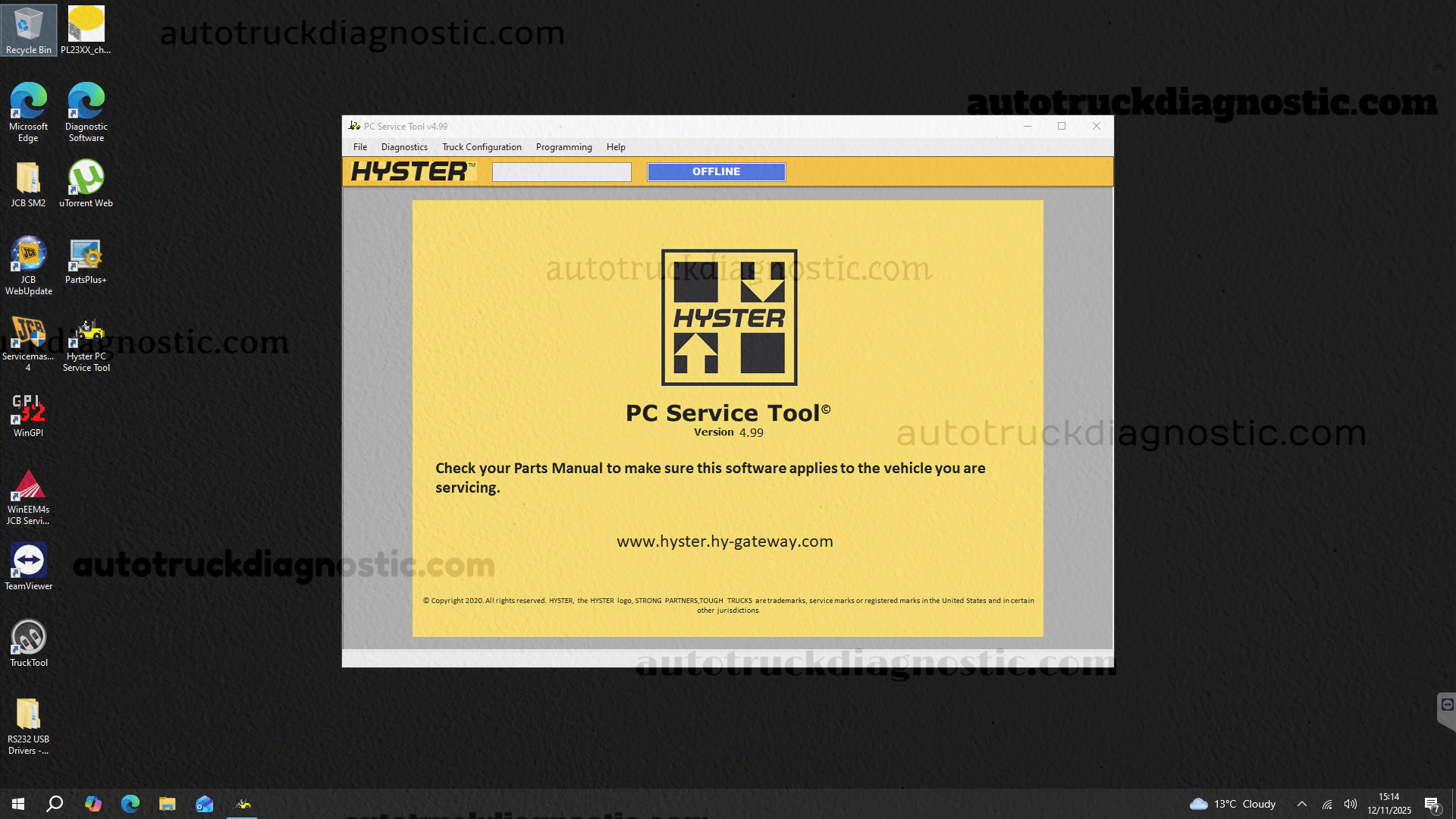 Hyster Pc Service Tool v4.99 1 Hyster Pc Service Tool v4.99