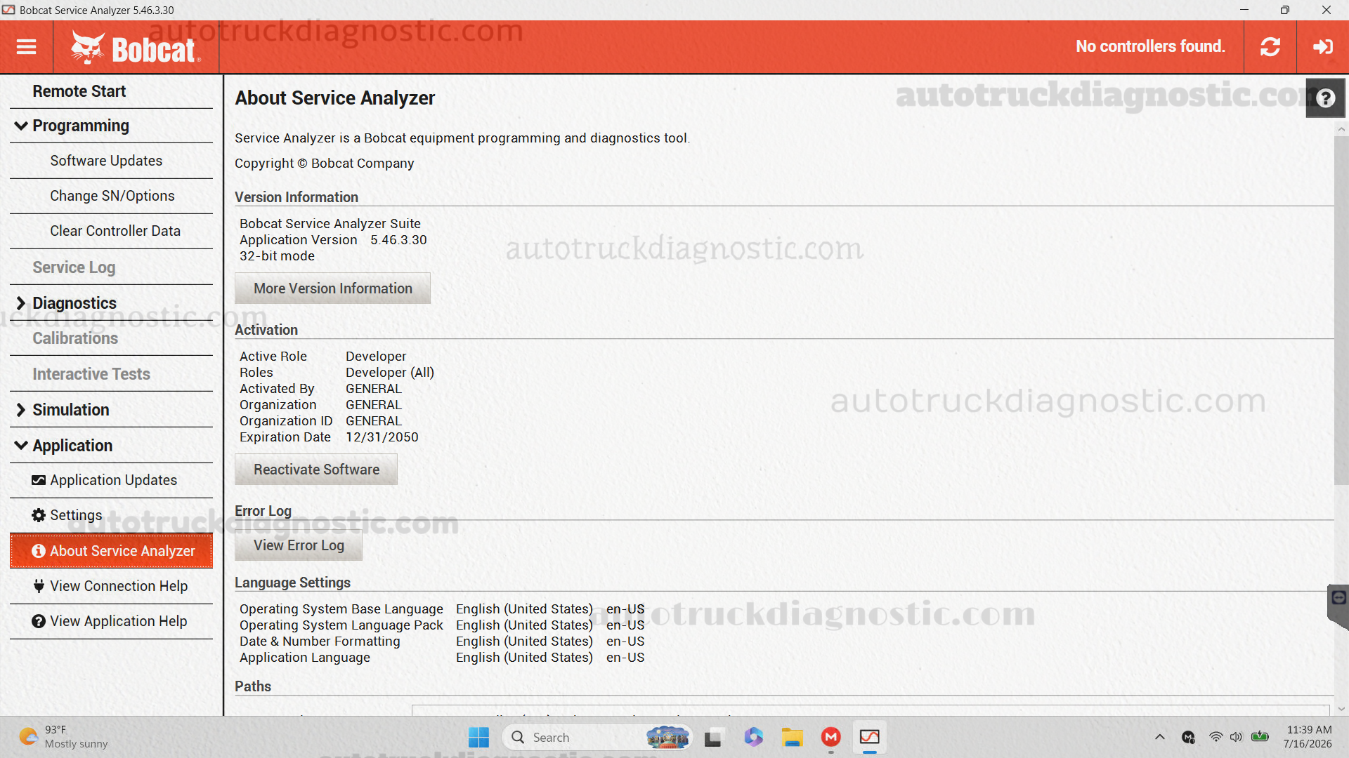 Bobcat Service Analyzer 5.46.3.30 1 Bobcat Service Analyzer 5.46.3.30