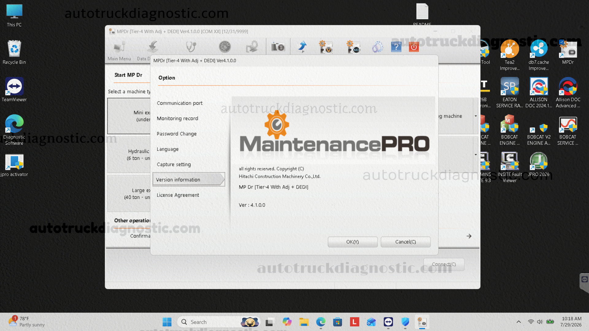 Hitachi 4.1 MPDr Tier-4 With Adj 2 hitachi mpdr software 4.1